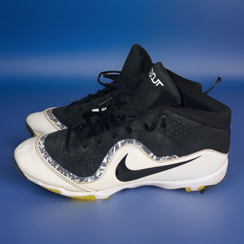NIKE Force Air Trout 4 Metal Baseball Cleats BLACK/WHITE 917920-001 Men Sz 8